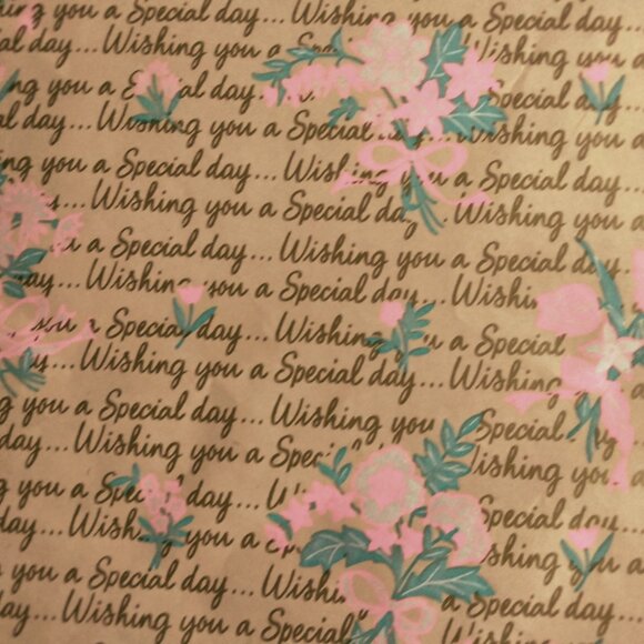 Wishing You A Special Day Gift Wrap Wrapping Paper Vintage Mothers Day 1940 - Picture 1 of 3